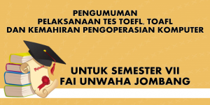 Read more about the article PELAKSANAAN TES TOEFL, TOAFL DAN KEMAHIRAN MENGOPERASIKAN KOMPUTER